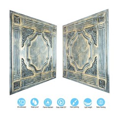 Reclaimed ceiling tiles, Interior decorative panel, PL65 Bluish gold 10pcs