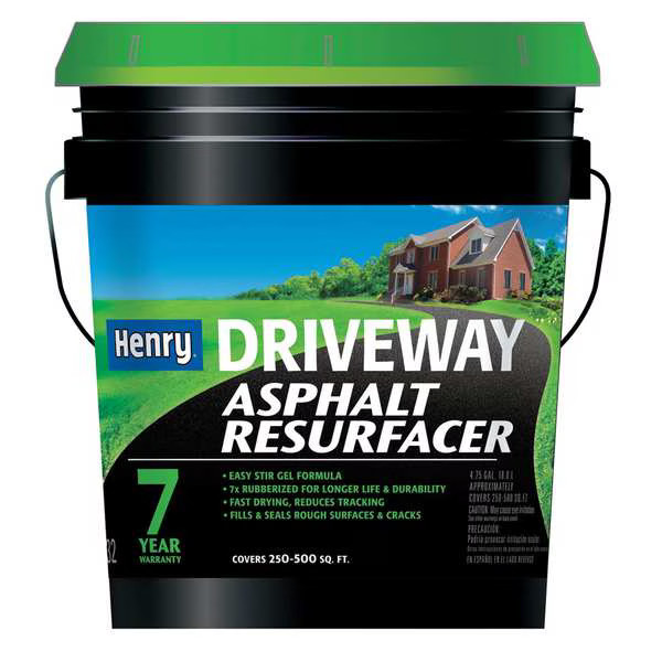 Henry Driveway Asphalt Resurfacer, 532, 5 gal, Pail, Black/Brown, 250 to 500 sq