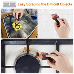 2PACK Razor Blade Scraper, 2-in-1 Scraper Tool 4.7×1.8×0.4inches, Blue+orange