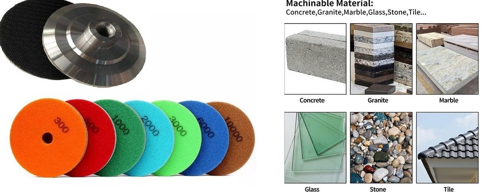 Professional Stone Polishing Kit 6″ 21PCS Diamond Pads + Backer Holder Included