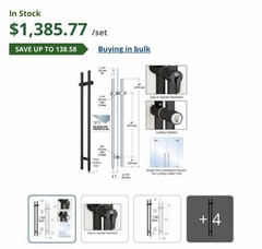 CRL Locking Ladder Pull Handle for Glass Doors – Commercial Grade, New in Box