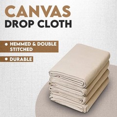 CH Canvas Drop Cloth 4x15ft Pack of 4 Thick Canvas Painter’s Tarp Floor Furnitur