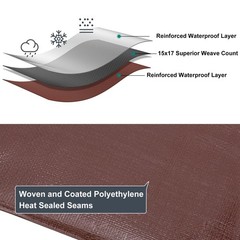 Tarp 8x16FT, 14 Mil Large Tarps Heavy Duty Waterproof with Grommets Every 23….
