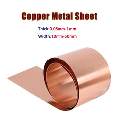 T2 Pure Copper Metal Sheet Foil Plate Thickness:0.05mm-1mm Width:10mm-50mm