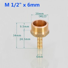 1/2~2″ Male Adapter Barbed Connector Pipe Hose Nozzle Fittings Brass