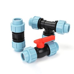 MDPE Water Pipe Connector Compression Fitting PP Straight Elbow Tee 20 25 32mm
