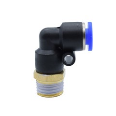 Male 90° Elbow Push In Fit Pneumatic Fittings Air Line Water Hose Tube Fitting