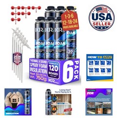 Spray Foam Insulation 6 Pack 26.46 oz High Density Closed Cell Expanding