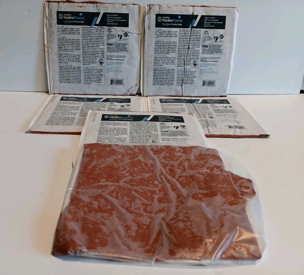 HOLDRITE HydroFlame Firestop Pro 7 in. x 7 in. Intumescent Putty Pad (6)