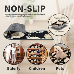 Non-Slip Carpet Stair Treads 7PCS, 8″x30″ Peel and Stick Stair Runner for Wooden