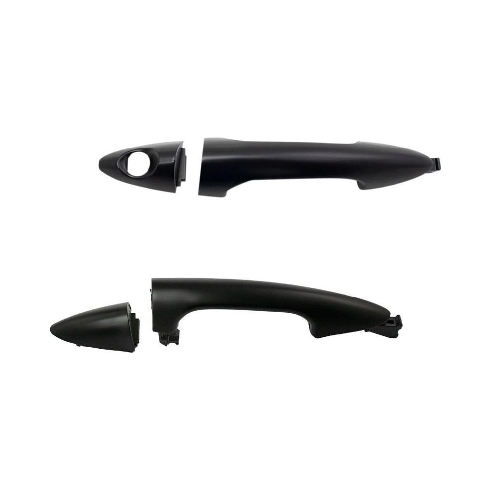 Front Door Handle Black Driver Passenger 2pc Paint to Match DHA65472