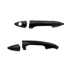 Front Door Handle Black Driver Passenger 2pc Paint to Match DHA65472