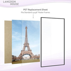 – PET Flexible Plastic Glass Panels – 24X36 X 0.03 Inch, Clear, 5 Pack – Thin Pl