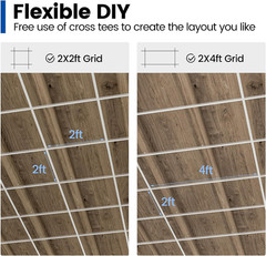 10-Pack White Wall Molding Drop Ceiling Grid Kit, 60ft Galvanized Steel