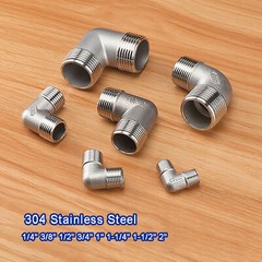 BSP 1/2″ ~ 2″ Male to Male 304 Stainless Steel 90° Elbow Pipe Fittings Adaptors