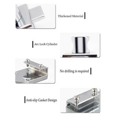 XIEHE 2PCS Zinc Alloy Glass Door Lock – Double Glass Door Locker with 2 Float…