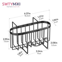 SWTYMIKI Sponge Holder for Kitchen 6.37 x 3.15 x 2.95 inches, Black-regular