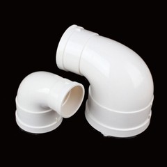 White PVC Drainage Pipe Reducer 90° Elbow Reducer Right Angle Pipe Fittings