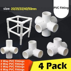 4*PVC Pipe Adhesive Fittings Sleeves Bend Elbow Connector 3/4/5/6-Way Ball Valve