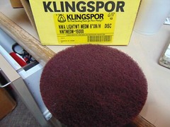 Klingspor 6″ maroon Scuff Pads Non-Woven lightweight medium grit 10 pack
