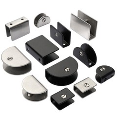 Stainless Steel Glass Clamps Bracket Adjustable Corner Holder Square/Half Round