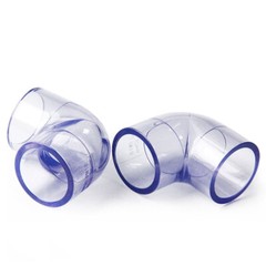 20mm~110mm Inner Dia 90 Degree Elbow PVC Pipes Coupling Connector Transparent