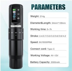 Dragonhawk Atom2 Pro Cordless Tattoo Pen Machine – 7 Storkes Length Professional