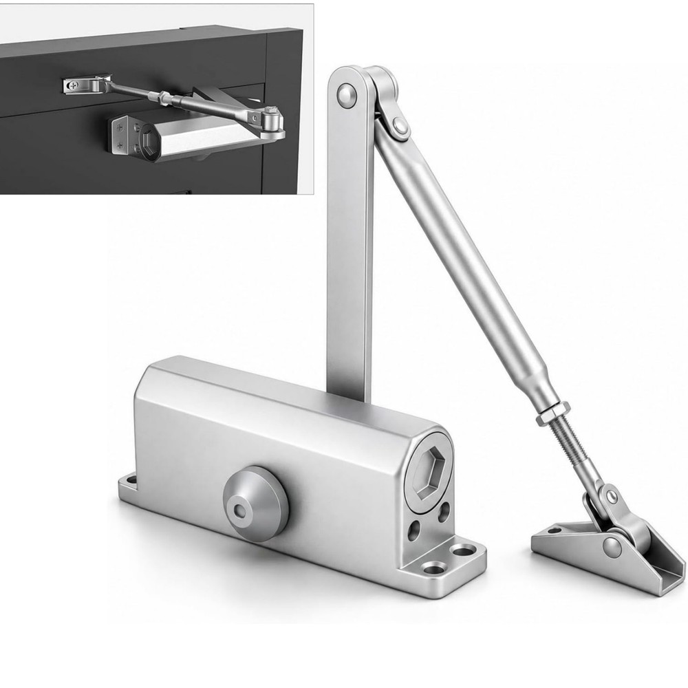 65-85 Kgs Size4 Commercial Door Closer Silver Aluminium Alloy Heavy Duty