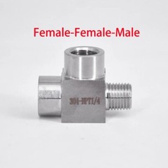1/8 1/4 3/8 1/2 BSP NPT Tee Fitting 3 Way 304 Stainless Steel Pipe Connector NEW