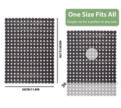 Qulable 2Pack Kitchen Sink Mat for 15x12x0.39 inches, Black Translucent