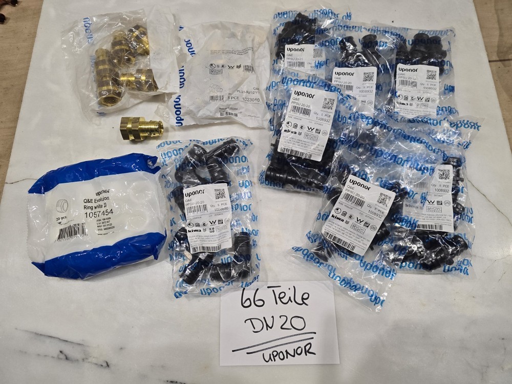 66 PCS UPONOR Q&E PPPSU DN20 SPECIAL PACKAGE REMAINING MATERIAL