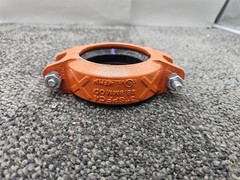 (QTY 4) SPF C4 3″ Pipe Coupling Grooved Fitting Ductile Iron Orange 88.9mm OD