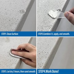Quartz Countertop Repair Kit White, QuickDrying Quartz Repair Kit for Edge Ch…