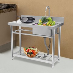Single Bowl Kitchen Sink Fits Laundry Room Bathroom US Stainless Steel Durable