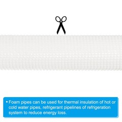 2Pcs 4.9ft Pipe Insulation Tubing 3/4″ ID Foam Handle Grip Support White