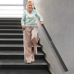 Stainless Steel Stair Rail 101×9.8cm – Baking Paint Wall Mount, 90kg Capacity