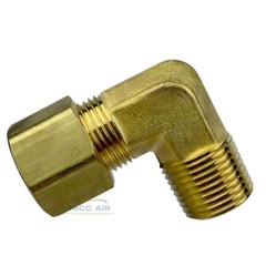 2 PC 1/2″ Compression x 3/8″ MNPT 90 Degree Brass Compression Elbow Pipe Fitting