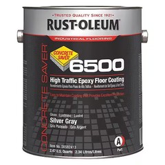 Rust-Oleum 6082408 1 Gal Floor Coating, High Gloss Finish, Silver Gray, Water