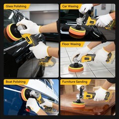 Cordless Buffer Polisher for Dewalt 20v Max Battery, Brushless Rotary Car Buf…