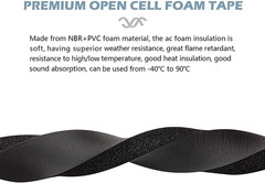 13Ft NBR+PVC Air Conditioner Foam Seal Insulating Strip 2 Roll 1 x 1 Inch 6.5 Fe