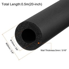 Foam Grip Tubing Handle Grips 10mm ID 5mm Wall Thick 0.5m Black