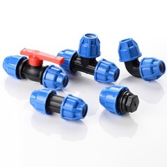 PE Push Fit Pipe Fittings Connector Socket Elbow Tee Straight For Water Supply