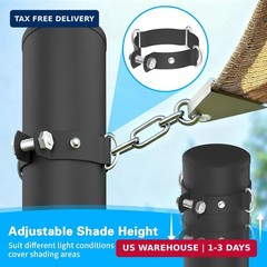 Shade Sail Pole, 12Ft Sun Shade Sail Pole with Spiral Drill Bit, Heavy Duty Shad