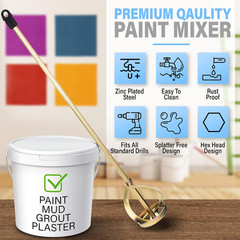 Paint Mixer for Drill, 1-5 Gallon Bucket, Paint Stirrer for Drill, Zinc Plated,