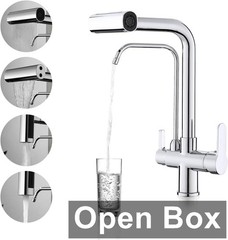 QAOYEDE 3 in 1 Kitchen Sink Faucets for Water Filtration System,Chrome