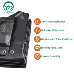 Tarp, 8x10FT Lightweight but Durable Tarp Waterproof with Metal Grommets & Re…