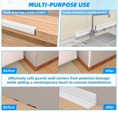 Pluden 20Ft Flexible Wall Corner Protector Moulding Trim Peel And Stick Wall