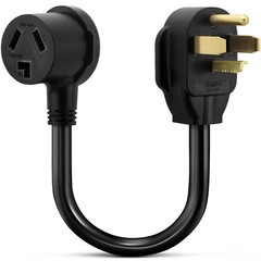 1.5FT 3 Prong to 4 Dryer Adapter, 4 3 10-30P 14-30R, Black