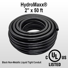 2″ x 50′ Black Flexible Liquid Tight, Non-Metallic Conduit – UL Listed
