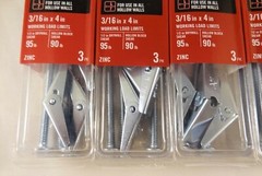 18 Pieces 3/16 in. x 4 in. Zinc-Plated Toggle Bolts, Mushroom Phillips Head. NIB